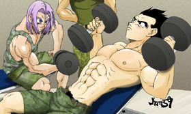 Two Privates Pumping Iron