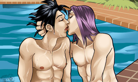 Poolside Kiss