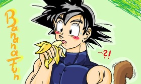 Goku and a banana