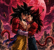 Kakavege SSJ4 Blood Moon — Goku x Vegeta Primal Saiyan BL Fanart