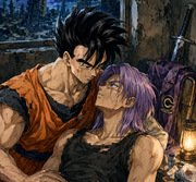 Gohan x Trunks Hurt Comfort — Truhan Future Timeline Recovery Fanart