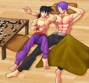 Future Trunks & Young Gohan Resting After a Go Game — DBZ Fanart Archive