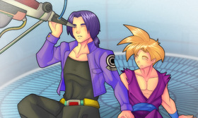 Future Trunks & Young Gohan Stargazing Before Broly — DBZ Fanart Archive