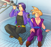 Future Trunks & Young Gohan Stargazing Before Broly — DBZ Fanart Archive
