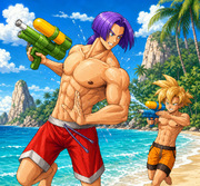 Future Trunks & Young Gohan Beach Break Before the Cell Tournament