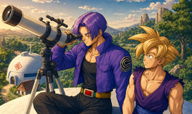 Future Trunks & Young Gohan Stargazing Before Broly — DBZ Fanart Archive