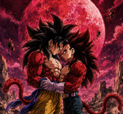 Kakavege SSJ4 Blood Moon — Goku x Vegeta Primal Saiyan BL Fanart
