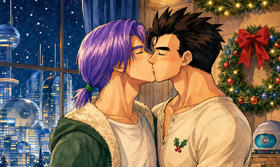 Adult Gohan x Trunks Christmas Night — Truhan Holiday Romance Fanart