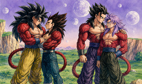 Kakavege & Truhan SSJ4 Generations — Two Saiyan BL Bonds