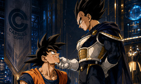 VegeKaka Royal Command at Capsule Corp — Vegeta x Goku Saiyan BL Fanart