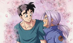 Gohan x Future Trunks Cherry Blossom Romance — Soft Truhan Fanart