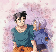 Gohan x Future Trunks Cherry Blossom Romance — Soft Truhan Fanart