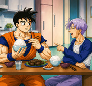 Future Gohan x Future Trunks Dinner at Capsule Corp — Truhan Slice of Life Fanart