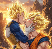 VegeKaka Super Saiyan Tail Kiss — Vegeta x Goku Primal BL Fanart