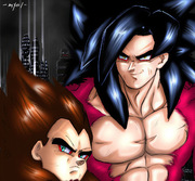 SSJ4 Goku and Vegeta by Maetel — Old Web Kakavege Fanart Archive