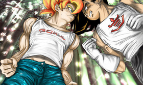 Goku and Vegeta Forest Kiss by Maetel — Old Web Kakavege Archive