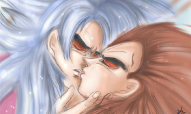 Goku and Vegeta SSJ4 Close-Up Kiss by Maetel — Old Web Kakavege Archive