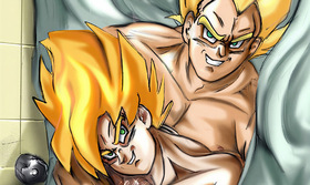 Super Saiyan Shower Hold by Maetel — Mature VegeKaka Old Web Archive