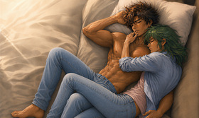 Seiya x Shun Resting Together — Adult Pegasus and Andromeda Fanart