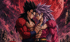 Gohan x Future Trunks SSJ4 Blood Moon — Truhan Primal Saiyan Fanart