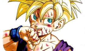 SSJ Gohan Battle-Damaged Artwork — Dragon Ball Z Cell Saga Visual Reference