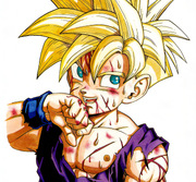 SSJ Gohan Battle-Damaged Artwork — Dragon Ball Z Cell Saga Visual Reference