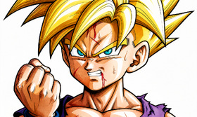 SSJ2 Gohan Battle-Scarred Close-Up Artwork — Dragon Ball Z Cell Saga Visual Reference