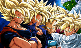 Cell Saga Super Saiyan Lineup Artwork — Dragon Ball Z Visual Reference