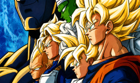 Dragon Ball Z Cell Saga Shitajiki — Super Saiyan Lineup vs Cell