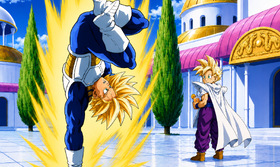 Young Super Saiyan Gohan Looks Back at Future Trunks Training at Kami’s Lookout